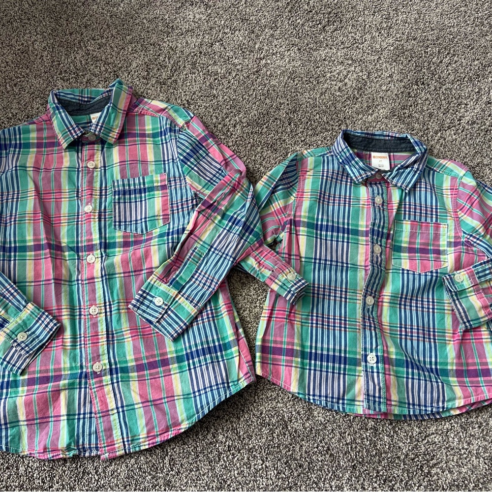Kids Plaid Button-Up Shirt - Multicolor